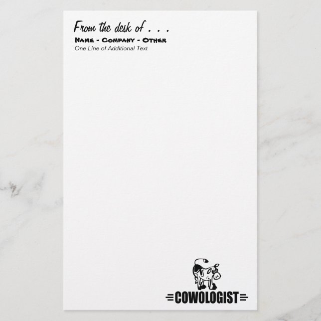 Customised Cow Stationery (Front)