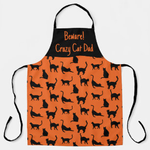 Customised Crazy Cat Dad Halloween  Apron