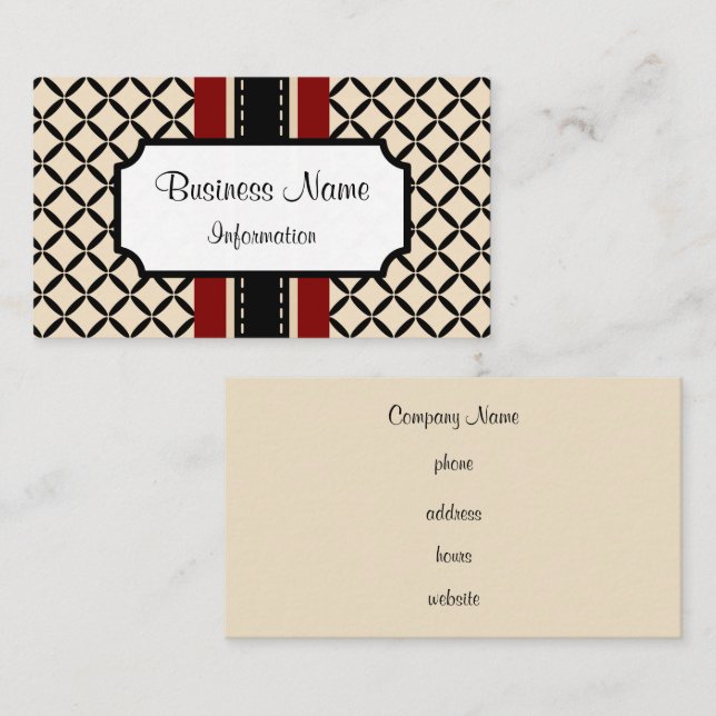 Customised Cream and Maroon Business Card (Front/Back)