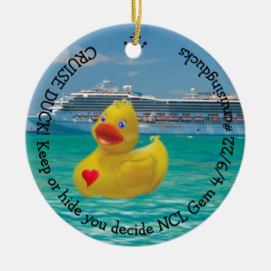 Customised Cruising Duck for grown ups Ceramic Ornament