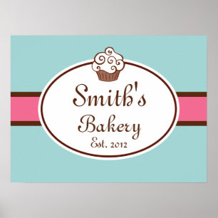 Customised Cupcake Bakery Sign Art Print