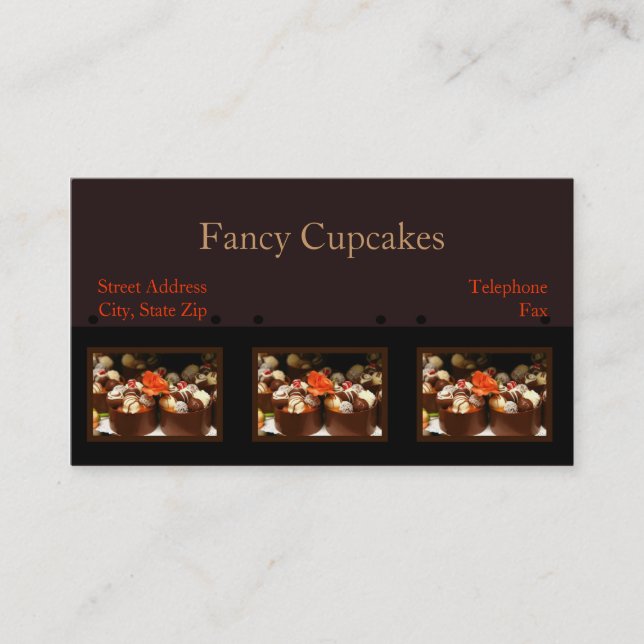 Customised Cupcake Business Cards (Front)