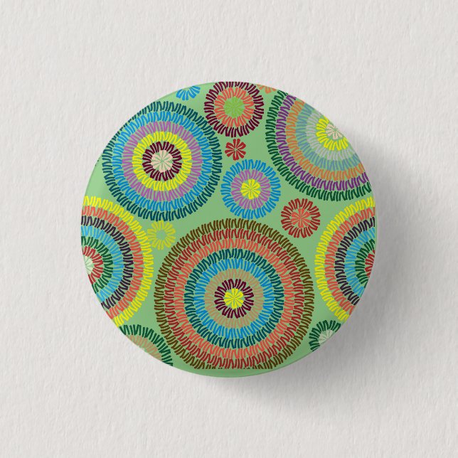 Customised cute concentric circle kids 3 cm round badge (Front)