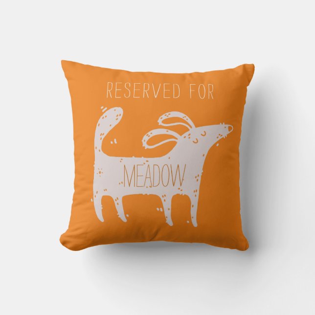 Customised Cute Dog Orange Cushion (Front)