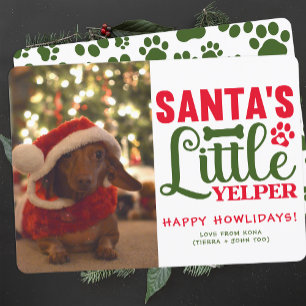 Customised Cute Dog Photo Christmas Puppy Picture Holiday Card