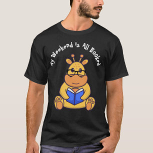 Customised Cute funny giraffe reading book  T-Shirt