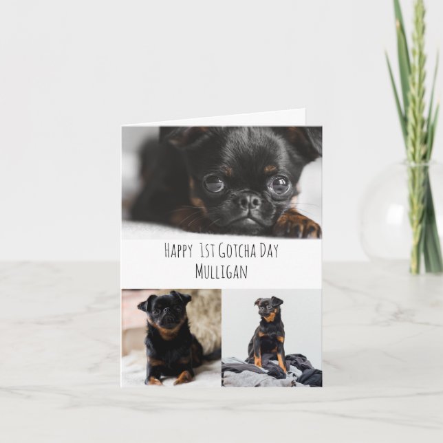 Customised Cute Gotcha Day Photo Card (Front)