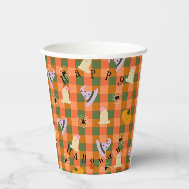 Customised cute little ghost Halloween Paper Cups (Front)