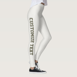 Customised Cute Warm Neutral Dark Olive Athleisure Leggings