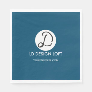 Customised Dark Blue Cocktail Napkin with Logo and