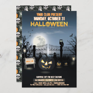Customised Dark Haunted House Halloween Party Invitation