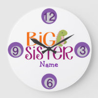 Customised Dinosaur Big Sister Wall Clock