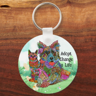 Customised Dog and Cat Pet Adoption Keychain