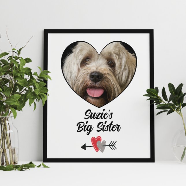 Customised dog big sister photo & text  poster (Creator Uploaded)