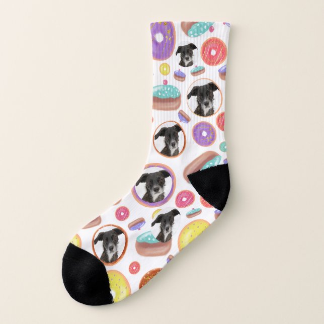 Customised Dog Doughnuts Pattern  Socks (Right Inside)