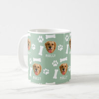 Customised Dog Pet Photo & Name Sage Green