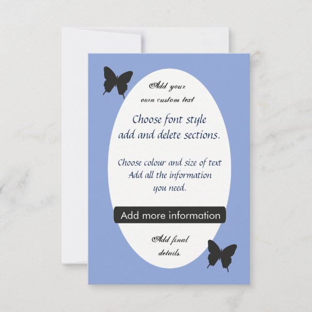 Customised Easter Butterfly or Wedding Invite (Front)