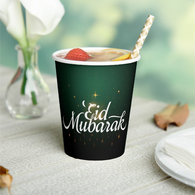 Customised Eid Mubarak Paper cups EID DECOR (Insitu)
