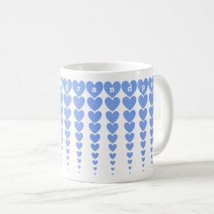 Customised Elegant Best Grandpa Blue Heart Tinsels Coffee Mug