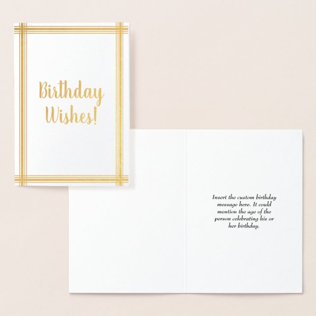 Customised & Elegant "Birthday Wishes!" Card (Display)