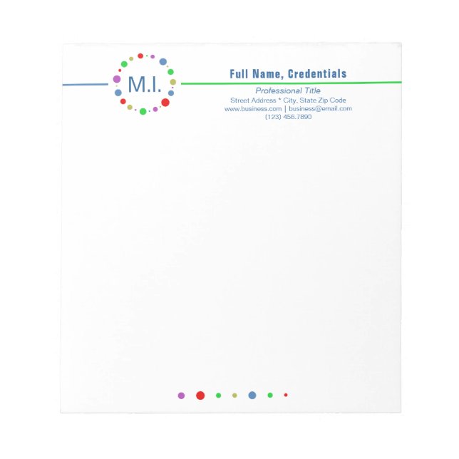 Customised Elegant Minimalist Colourful Circles Ar Notepad (Front)