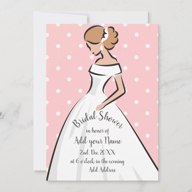 Customised Elegant Wedding Dress Invitation (Front)