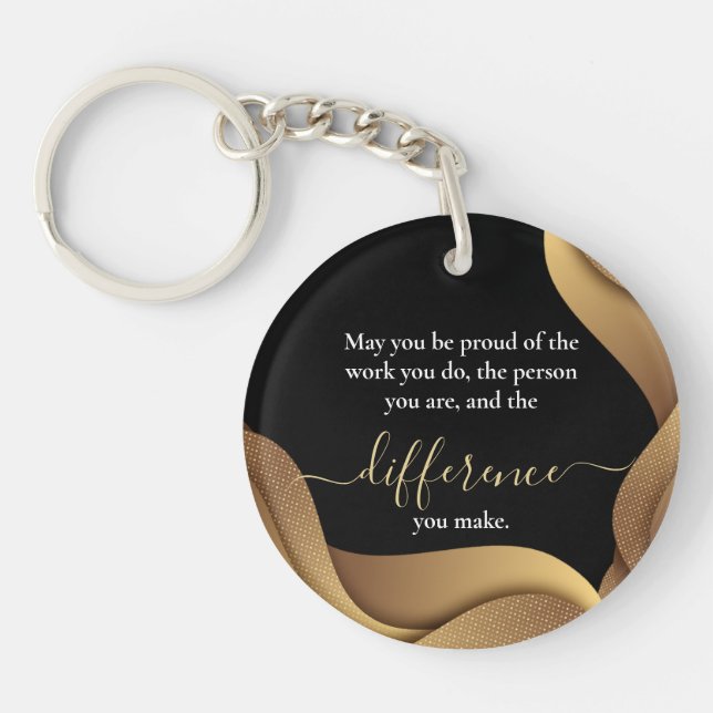 Customised Employee Recognition Retirement Gift Key Ring (Front)