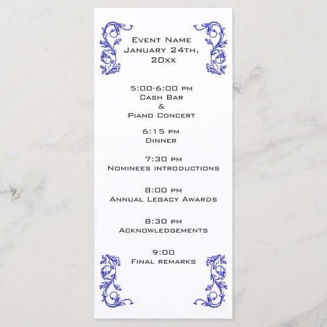Customised Event program template (Front)
