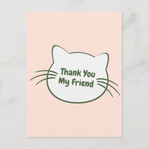 Customised Face Cat Shape Design Cat Lovers Gift Postcard