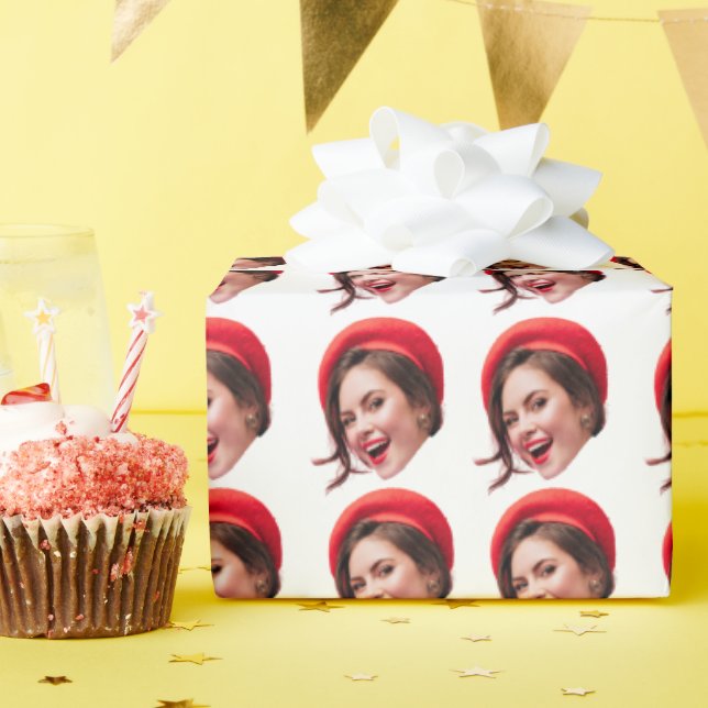 Customised Face Gift Wrap  Personalised Wrapping  (Birthday Party)