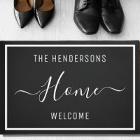 Customised Family Black Doormat