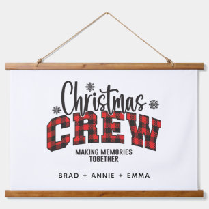 Customised Family Christmas Crew Plaid Hanging Tapestry