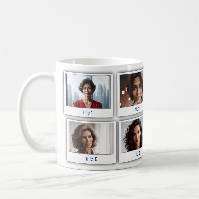 Customised Family Friends Eight Photos  Coffee Mug (Left)