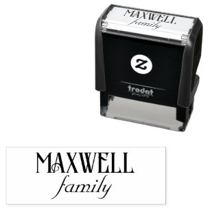 Customised Family Name Minimalist Bold Black Type Self-inking Stamp