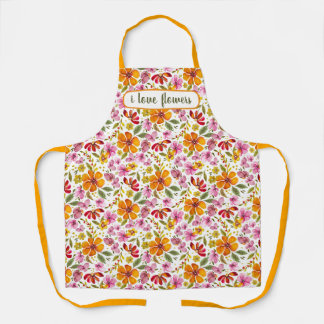Customised Finally Spring Watercolor Floral Apron