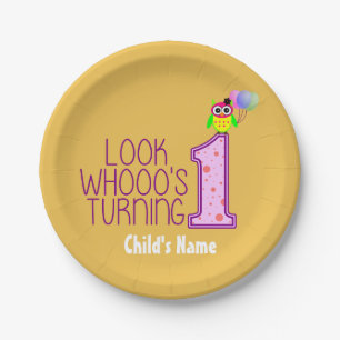 Customised First Birthday Paper Plates