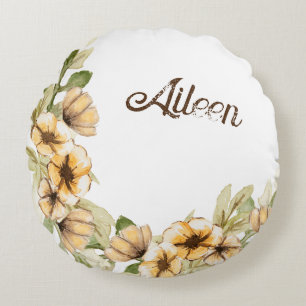 Customised Floral Bridesmaid Gift Idea Round Cushion