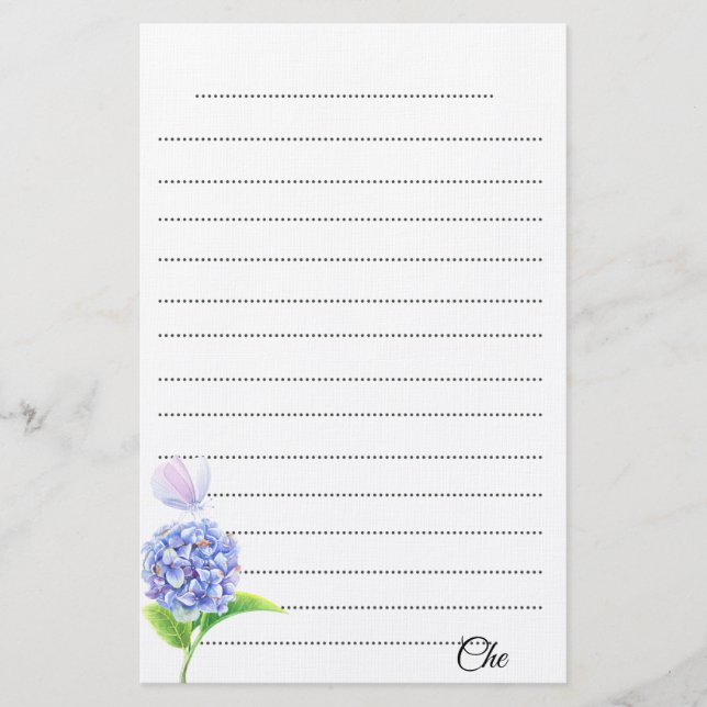 Customised Floral Stationery Writing Notepad (Front)