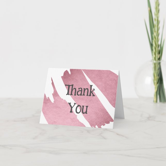 Customised Folded 3  Thank You Card Black Text (Front)