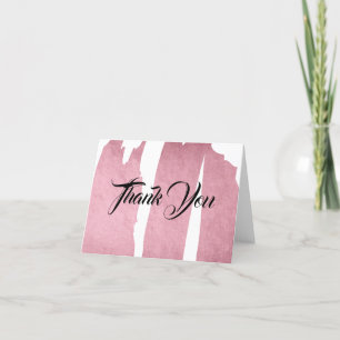 Customised Folded Thank You Card Black Text