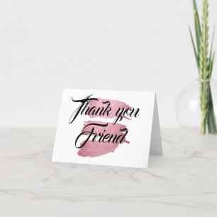 Customised Folded Thank You Card Black Text