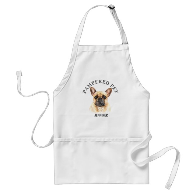Customised French Bulldog Pet Groomer Apron (Front)