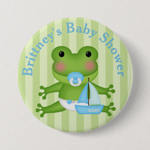 Customised Frog Baby Shower Button