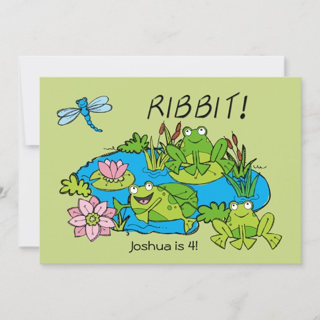 Customised Frog Pond Birthday Invitation (Front)