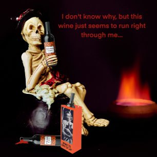 Customised Fun Halloween Orange and Black Wine Label