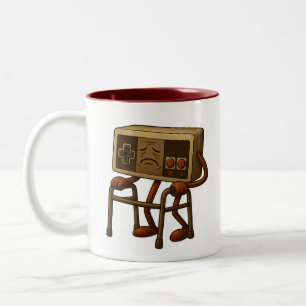 Customised Funny Old Gamer - Retro Video Game Two-Tone Coffee Mug