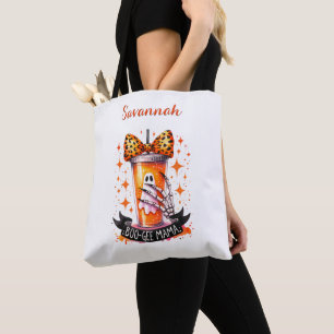 Customised Ghost Drink & Orange Bow, Gift for Her Tote Bag