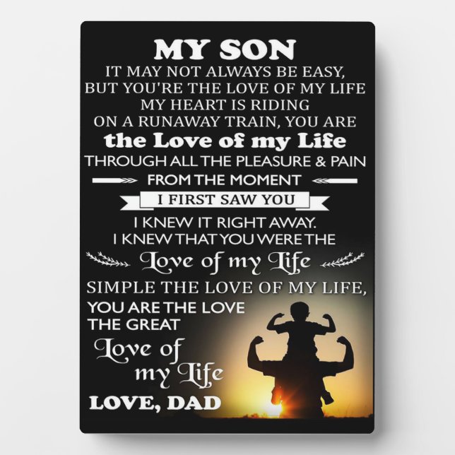Customised Gift For Son | Best gift for kid Plaque (Front)