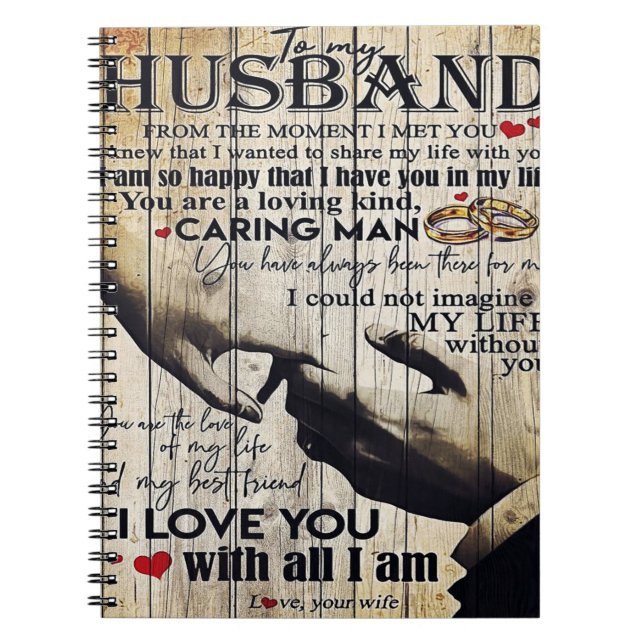 Customised Gift To My Husband, Home Decor Notebook (Front)