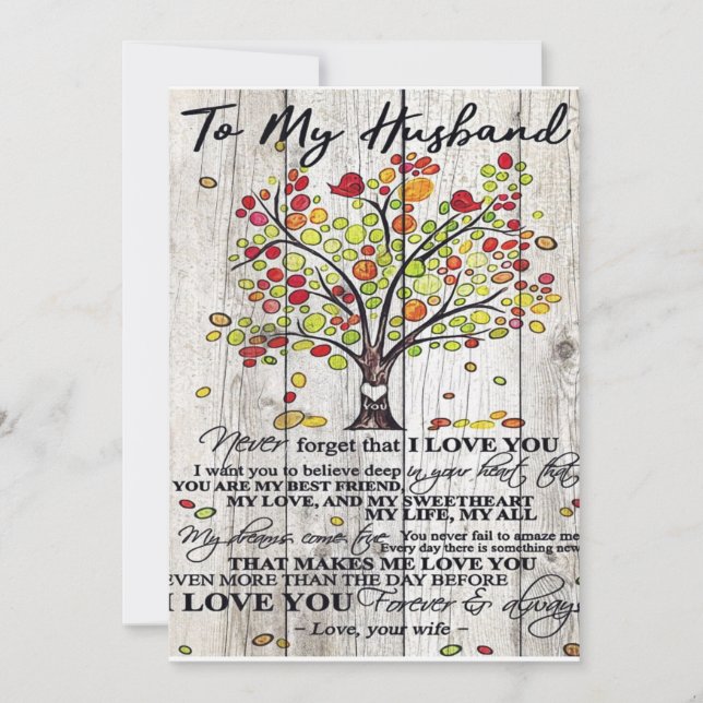 Customised Gift, To My Husband Letter Holiday Card (Front)